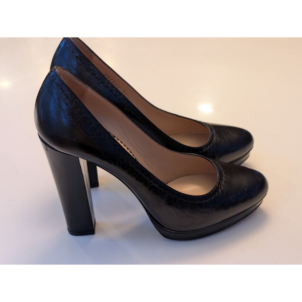 Emporio Armani Black Leather Platform Pumps - Made in Italy - 36.5 (US 6.5) - Picture 4 of 11